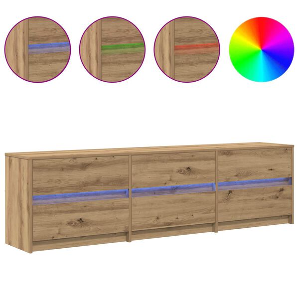 vidaXL TV enote 2 pcs Umetni hrast 180 x 34 x 50 cm Konstruiran les