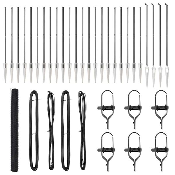 vidaXL Ogrodje s stebri Siva 1.5 x 50 m Jeklo s PVC premazom