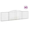 vidaXL Obokane gabion ko&scaron;are 5 kosov 400x30x100/120cm pocinkano železo