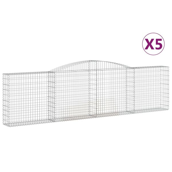 vidaXL Obokane gabion ko&scaron;are 5 kosov 400x30x100/120cm pocinkano železo