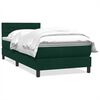 vidaXL Box spring postelja z vzmetnico temno zelena 80x220 cm žamet