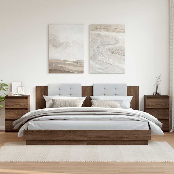 vidaXL Nočna omarica 2 kosa rjavi hrast 40x35x62,5 cm konstruiran les