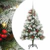 vidaXL Umestno božično drevo z LED lučmi Zelena in bela 150 cm