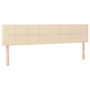 vidaXL Posteljno vzglavje krem 200x5x78/88 cm blago