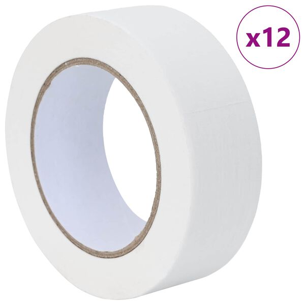vidaXL Maskirni trakovi za slikarje 12 pcs Bela 38mm x 50m Papir