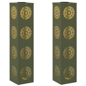 vidaXL Solarno LED svetilo za pot 2 kos Toplo bela 18 x 18 x 80 cm