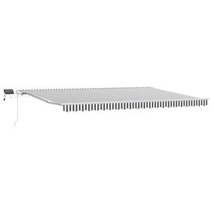 vidaXL Ročno zložljiva tenda z LED antracit in bela 500x300 cm
