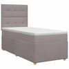 vidaXL Postelja boxspring z vzmetnico Taupe 80 x 200 cm Blago