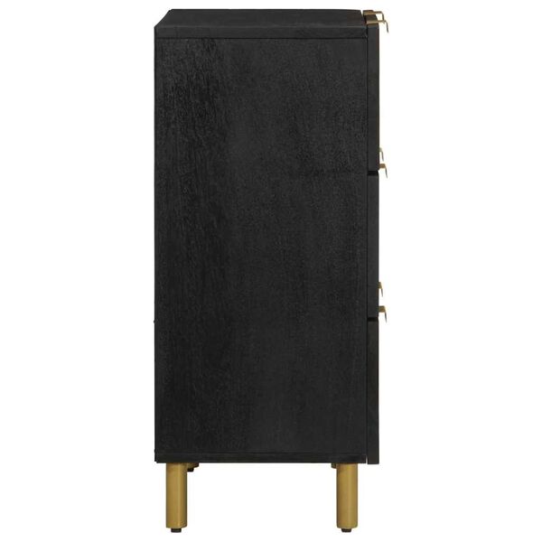 vidaXL Komoda črn 60x33x75 cm inženirski les