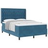 vidaXL Postelja z vzmetnico z vzmetnico Modra 160 x 200 cm Žamet