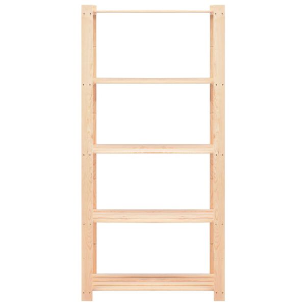 vidaXL Stojalo 5-nadstropno 3 kosi 80x38x170 cm trdna borovina 250 kg