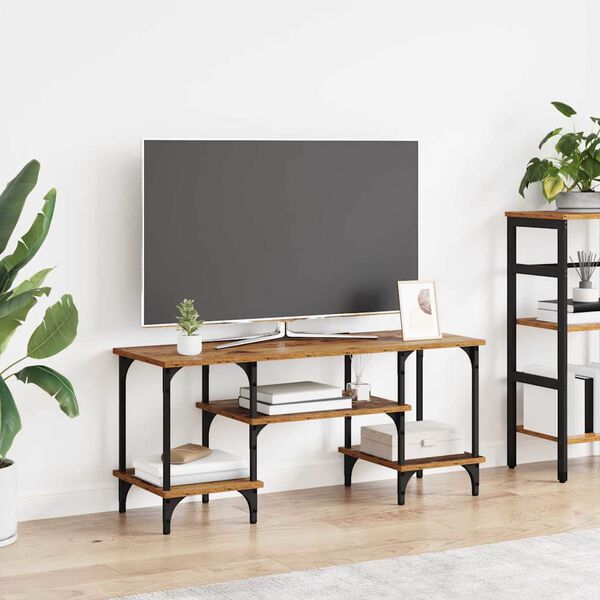 vidaXL TV omarica Star les 102 x 35 x 45,5 cm Inženirski les in železo