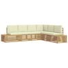 vidaXL Zunanja garnitura za sedenje Bela 273 x 213,5 x 73 cm Poliester