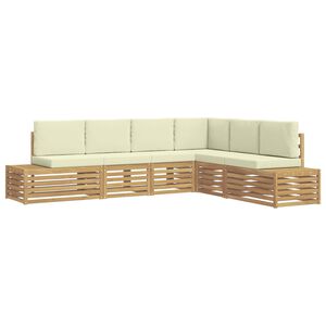vidaXL Zunanja garnitura za sedenje Bela 273 x 213,5 x 73 cm Poliester