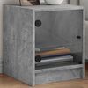 vidaXL Nočna omarica s steklenimi vrati 2 kosa beton. siva 35x37x42 cm