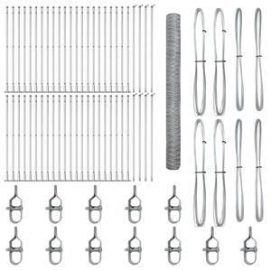 vidaXL Steber ograje. Srebrna