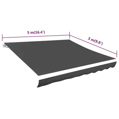 vidaXL Tenda iz platna 500x300 cm antracitna