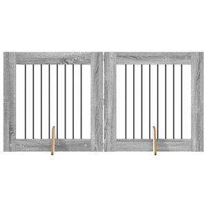 vidaXL Vrata za pse z stojali 2 pcs Siva Sonoma 80 x 80 cm