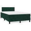 vidaXL Box spring postelja z vzmetnico temno zelena 120x200 cm žamet