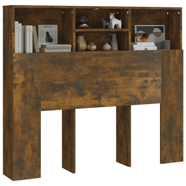 vidaXL Vzglavna omarica dimljeni hrast 120x19x103,5 cm