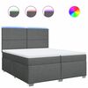 vidaXL Box spring postelja z vzmetnico temno siva 200x200 cm blago