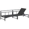 vidaXL Ležalnik Črna 200 x 62 x 59,5 cm Tekstil