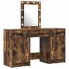 vidaXL Toaletna mizica z vrati Rjava 50 x 41 x 135 cm Konstruiran les