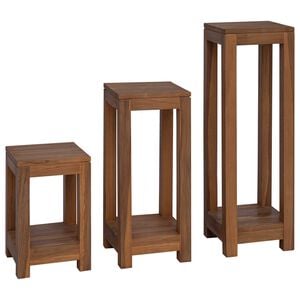 vidaXL Stojalo za rastline 3 kos Naravna 25 x 25 x 80 cm
