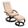 vidaXL Fotelj s stočkom za noge krem semi&scaron; blago