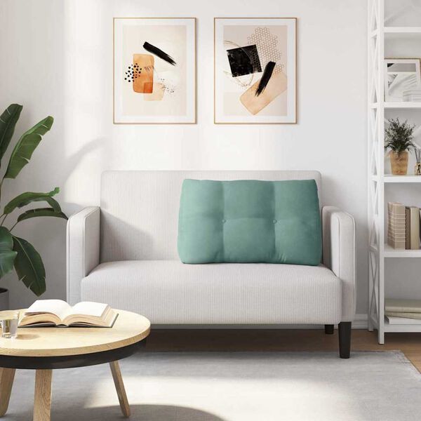 vidaXL Poglavni vzglavnik Morsko zelena 80 x 24 x 50 cm Žamet