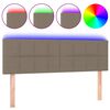vidaXL LED posteljno vzglavje taupe 144x5x78/88 cm blago