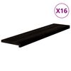 vidaXL Podloge za stopnice 16 kosov rjavo-črne 110x25x2 cm trdna hrastovina