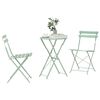 vidaXL Zložljiv bistro set 3 pcs Svetlo meta Jeklo