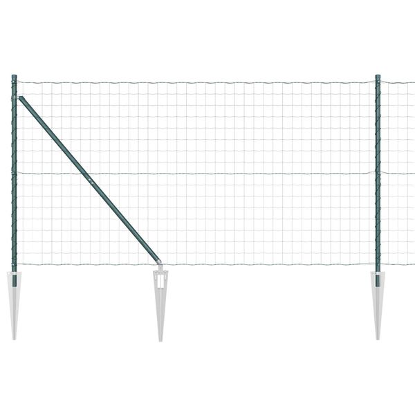 vidaXL Ograja s stebrom Zelena 1,4 x 10 m Jeklo in PVC