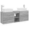 vidaXL Komplet omaric za kopalnico 3 kos Siva Sonoma 53 x 34,5 x 63 cm