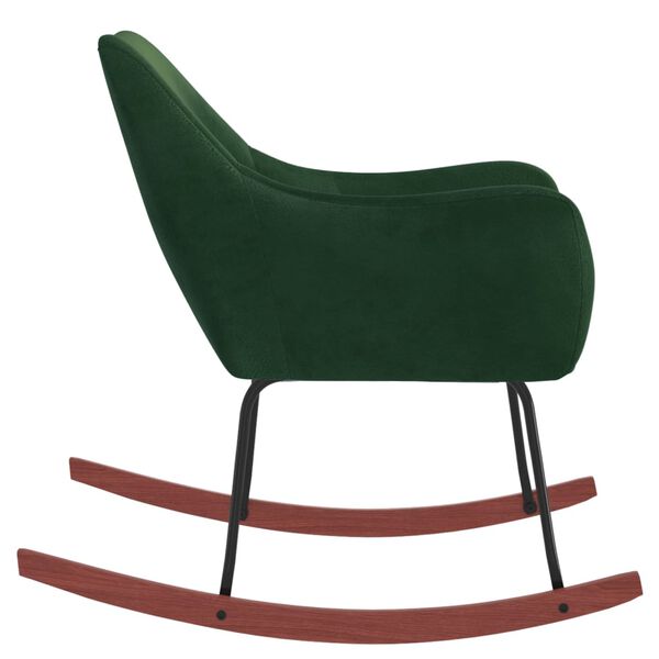 vidaXL Gugalni stol temno zelen žamet