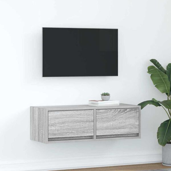 vidaXL TV omarica siva sonoma 80x31x25,5 cm inženirski les