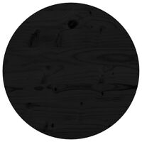 vidaXL Mizna plošča okrogla črna Ø40x3 cm trdna borovina