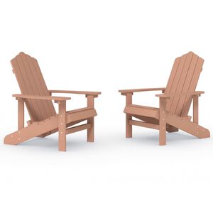 vidaXL Vrtni stoli Adirondack 2 kosa HDPE rjavi