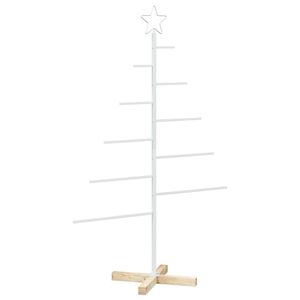 vidaXL Kovinsko božično drevesce KUOPIO 125 cm Jeklo Bela