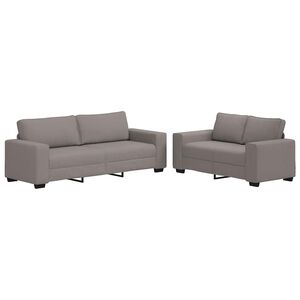 vidaXL 2-delni komplet sedežne garniture z blazinami, taupe blago