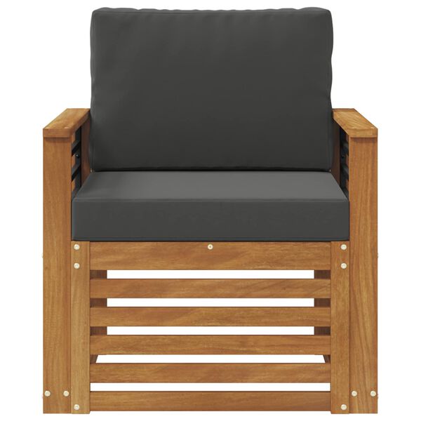 vidaXL Zunanja garnitura za sedenje z blazino Naravna 71 x 63 x 73 cm