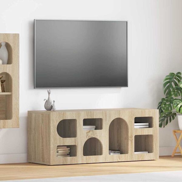 vidaXL TV omarica Sonoma hrast 100 x 35 x 40 cm Konstruiran les
