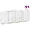vidaXL Obokane gabion ko&scaron;are 7 kosov 400x50x140/160cm pocinkano železo