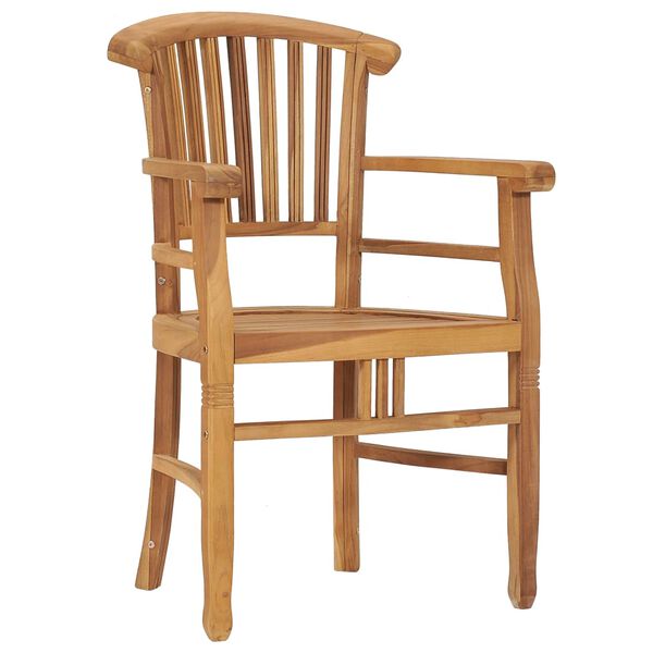 vidaXL Vrtna jedilna garnitura 7-delna trdna tikovina