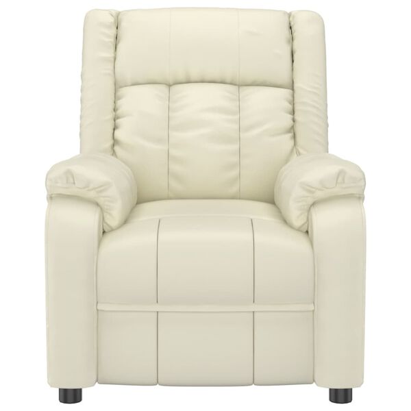 vidaXL Električni masažni naslanjač krem umetno usnje