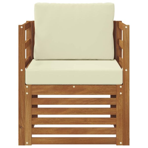 vidaXL Zunanja garnitura za sedenje Masivno akacijevo les in poliester