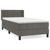 vidaXL Box spring postelja z vzmetnico temno siva 80x200 cm žamet