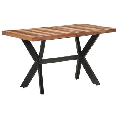 vidaXL Jedilna miza 140x70x75 cm trden les z medenim zaključkom