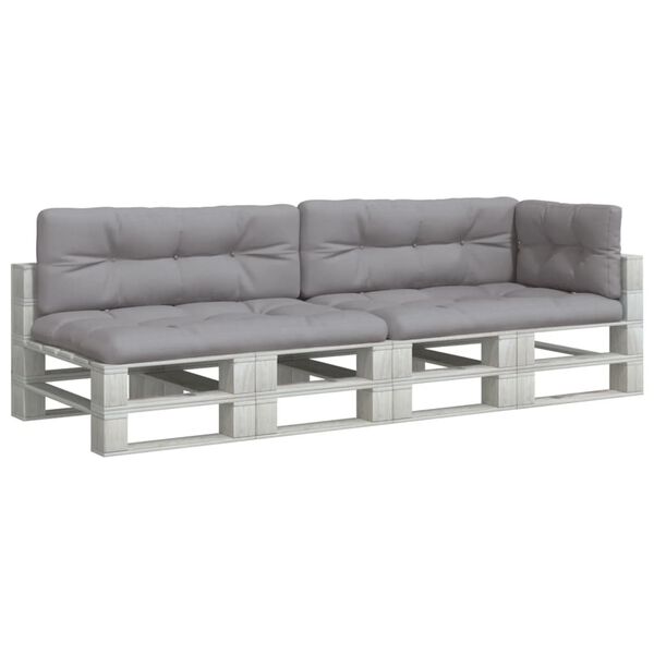 vidaXL Blazine za kavč iz palet 5 kosov sive